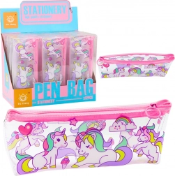 Szkolny przezroczysty piórnik Jednorożce