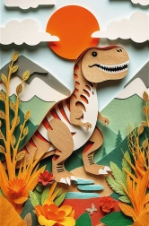 Puzzle Paper Art: Dinozaury 160 elementów