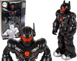 Interaktywny czarny robot ze światłami i dźwiękami