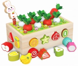 Drewniany sorter marchewek z wózeczkiem