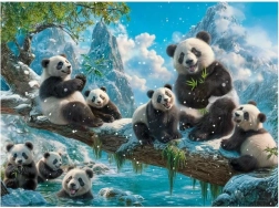 Puzzle Panda zimowa zabawa 2000 elementów CASTORLAND