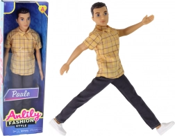 Lalka chłopiec PAULO w koszuli w kratę