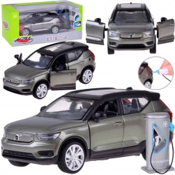 Metalowy model elektrycznego crossovera Volvo XC40 z funkcjami świateł i dźwięków