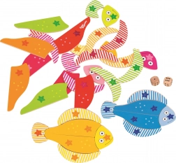 Drewniane puzzle ryby z kostkami od GOKI