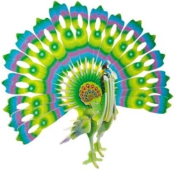 Drewniane 3D puzzle Kolorowy Paw