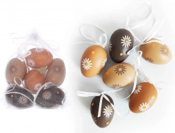 Dekoracyjne plastikowe malowane jajko 6 cm, 6 szt.