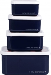 Zestaw czterech pojemników śniadaniowych A Little Lovely Company – Truskawki