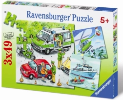 Puzzle Policja w akcji 3×49 elementów RAVENSBURGER