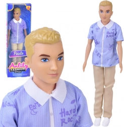 Anlily lalka chłopiec blond w koszuli i jasnych spodniach