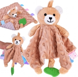 Przytulanka króliczek z metkami i gryzakiem dla niemowląt – Miś