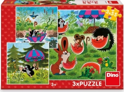 Dino Krecik i parasolka puzzle 3x55 elementów