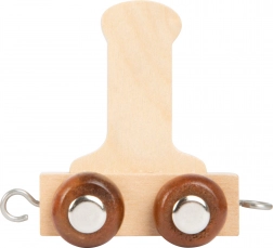 Drewniany wagonik z literą I do kolejki small foot