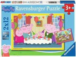 Puzzle Ravensburger Świnka Peppa na przyjęciu 2x12 elementów
