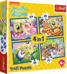 Puzzle Życie SpongeBoba 4w1
