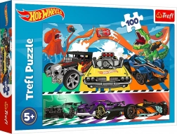 Puzzle 100 elementów HOT WHEELS – samochody wyścigowe