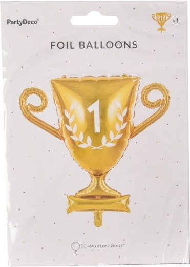 Foliowy balon w kształcie złotego pucharu