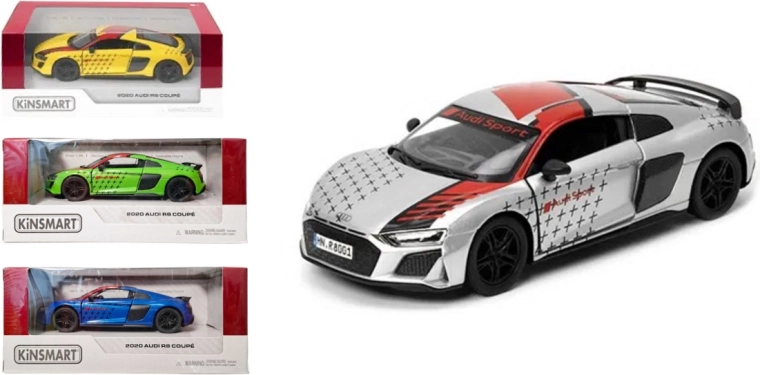 Audi R8 metalowy model 1:36 z napędem na naciąg