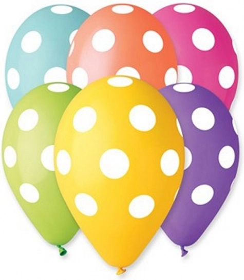 Balony do nadmuchiwania w kropki 30 cm