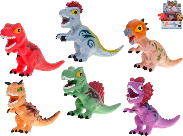 Kolorowy piszczący dinozaur 22,5 cm