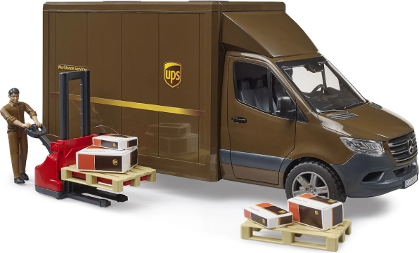 Dostawczak UPS Bruder MB Sprinter z figurką i akcesoriami