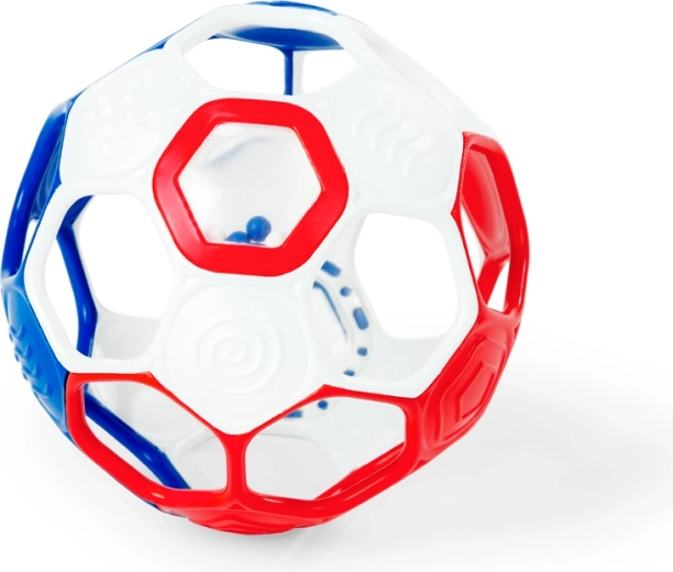 Grzechocząca piłka Oball Grippin' Goals Rattle Ball czerwona/biała/niebieska 10 cm