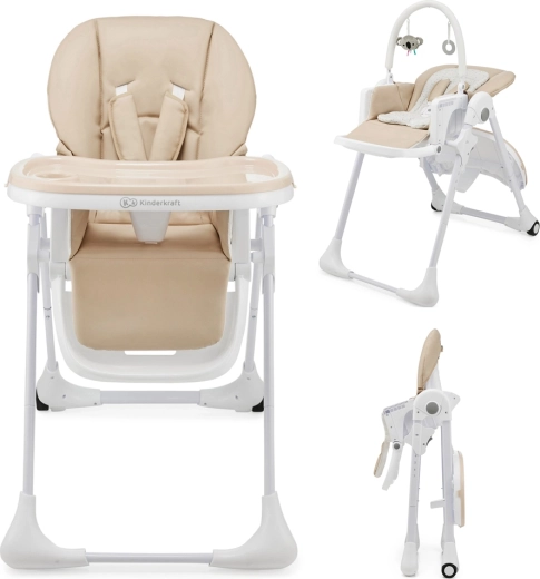 Krzesło do karmienia i leżaczek Kinderkraft Tummie 2w1 beige