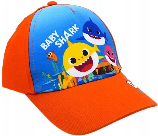 Dziecięca pomarańczowa czapka z daszkiem Baby Shark