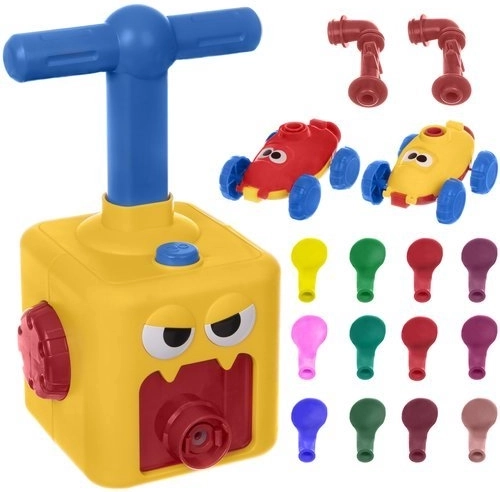 Pompka do balonów z samochodzikami na napęd powietrzny – zestaw 15 szt.