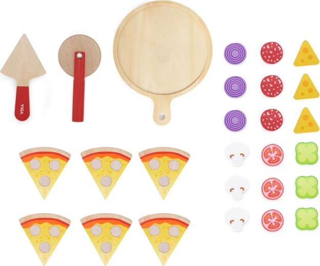 27-elementowy drewniany zestaw do domowej pizzerii
