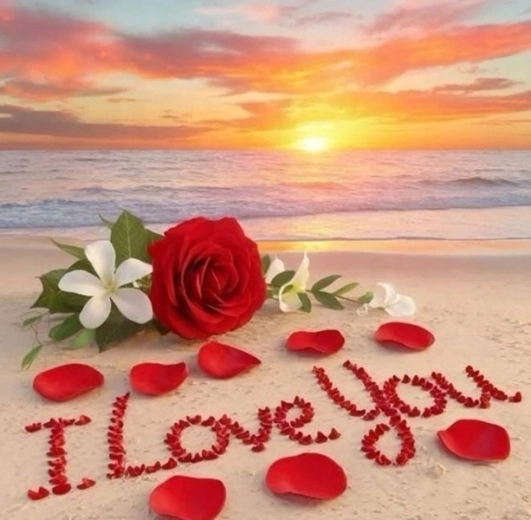Mozaika diamentowa Plaża I Love You