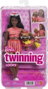 Barbie Twinning Looks lalka i piesek z akcesoriami