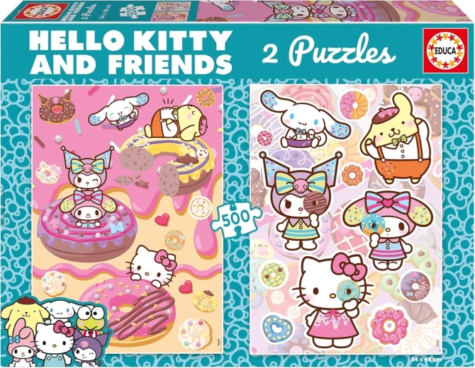 Puzzle EDUCA Hello Kitty i przyjaciele – Donuty, 2×500 elementów