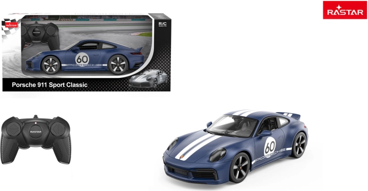 Zdalnie sterowany samochód Rastar Porsche 911 Sport Classic 1:16 niebieski
