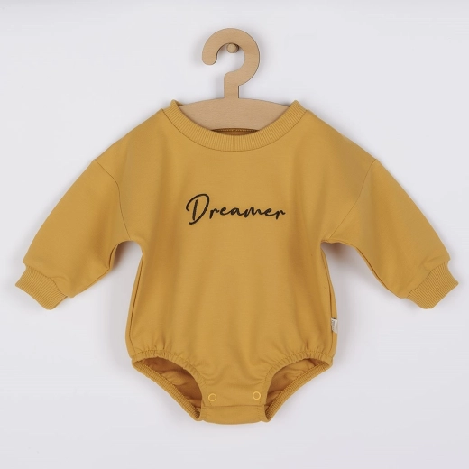 Niemowlęce dresowe body baggy Koala Dreamer musztardowe