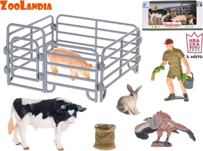 Zoolandia farma z bykiem i zwierzątkami – zestaw do zabawy z akcesoriami