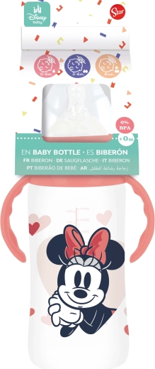 Butelka dla niemowląt z uchwytami 360 ml z systemem antykolkowym MINNIE