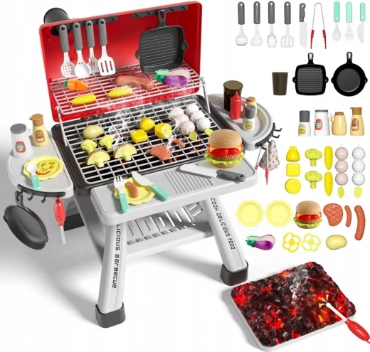 dziecięcy grill ogrodowy WOOPIE z parą i LED, zestaw XL 41 szt.