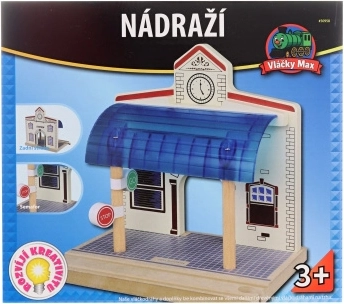 Drewniana stacja kolejowa Vláčky Max z sygnalizatorem