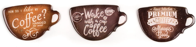 Magnesy Coffee mix dekorów 3 szt.