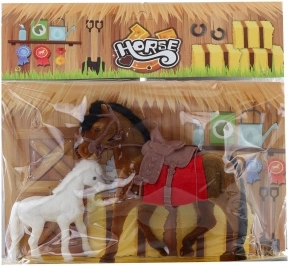 Zestaw koników plastik i zamsz