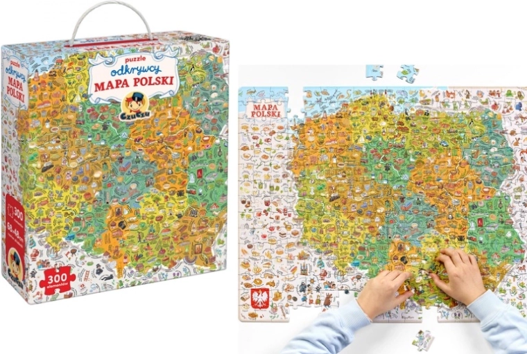 CzuCzu puzzle odkrywców mapa Polski 300 elementów