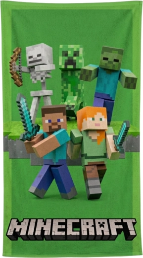 Dziecięcy szybkoschnący ręcznik kąpielowy Minecraft green attack 70 × 140 cm