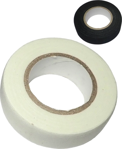 Sportowa taśma tekstylna na kij hokejowy 2 cm x 10 m (czarna/biała) - 1 sztuka