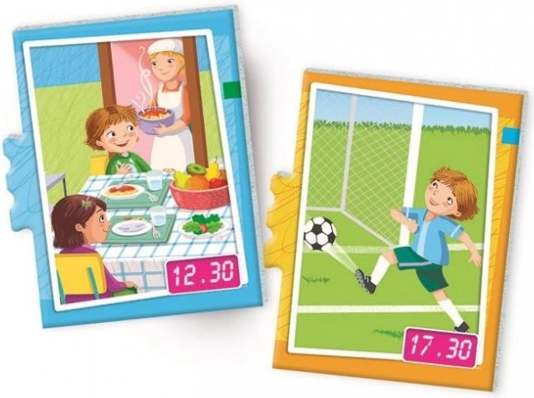 Edukacyjna gra puzzle: która jest godzina? nauka z zegarem CLEMENTONI
