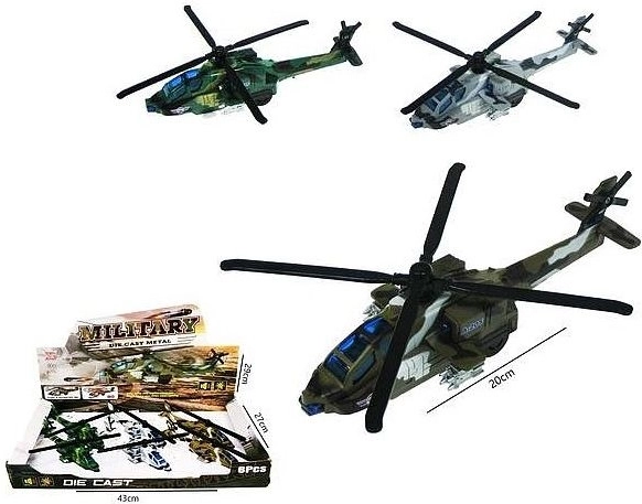Wojskowy helikopter 20 cm ze światłem i dźwiękiem