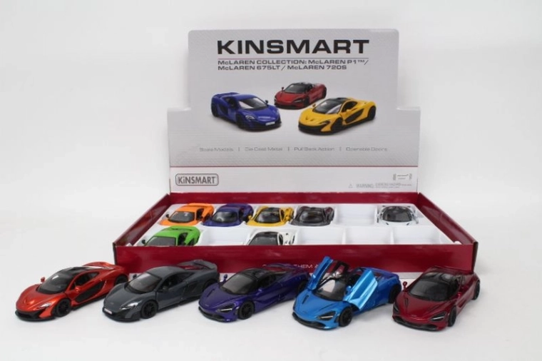 McLaren – metalowy model auta 13 cm z otwieranymi drzwiami i napędem pull-back