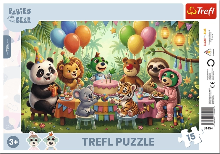 Puzzle Trefliki i miś: urocze maluchy, 15 elementów