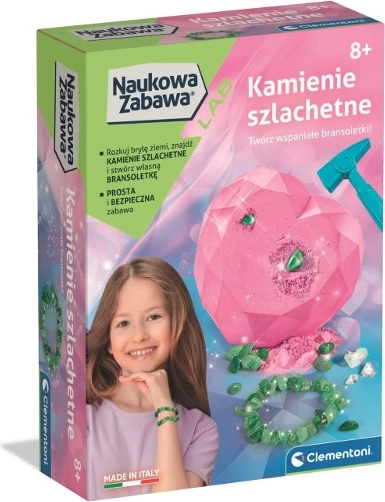 Skamieniałości i kamienie szlachetne – dziewczęcy zestaw do wykopywania i tworzenia biżuterii