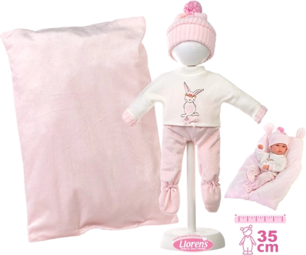 Llorens ubranko dla lalki niemowlaka New Born 35–36 cm z akcesoriami