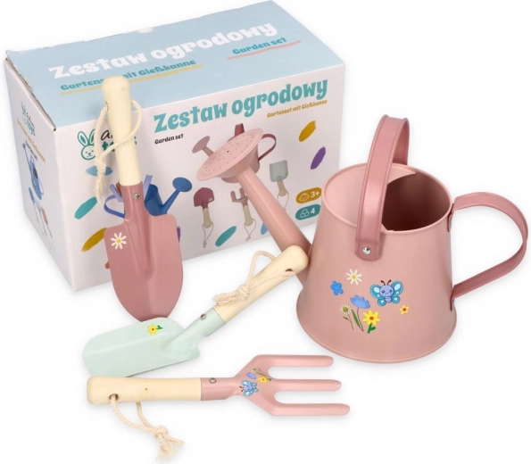 Różowy zestaw narzędzi ogrodniczych Adam Toys - 1 sztuka